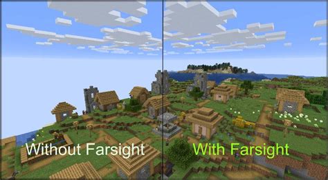 Farsight fabric  Quiltifine has various performance improvements, reintroduction of old Optifine/MCPatcher resource pack features, and new forms of graphical and gameplay