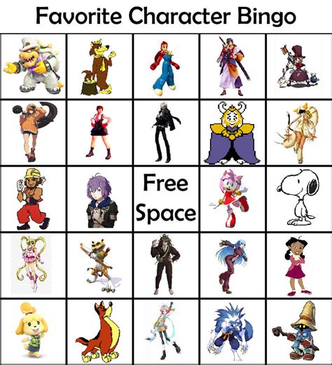 Favorite character bingo  StarComedianVEVO