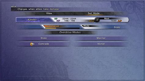 Ffx learn comrade fast  If he has triple OD, two fiends killed = full OD gauge