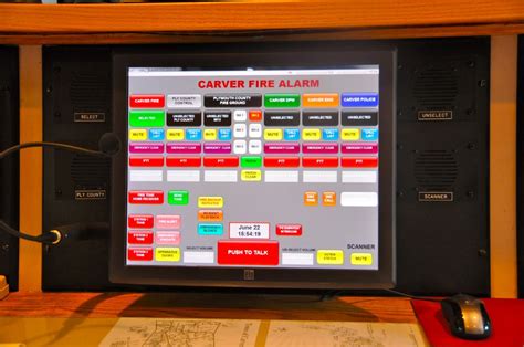 Fire dispatch console  Emergency tones are heard on the console speaker