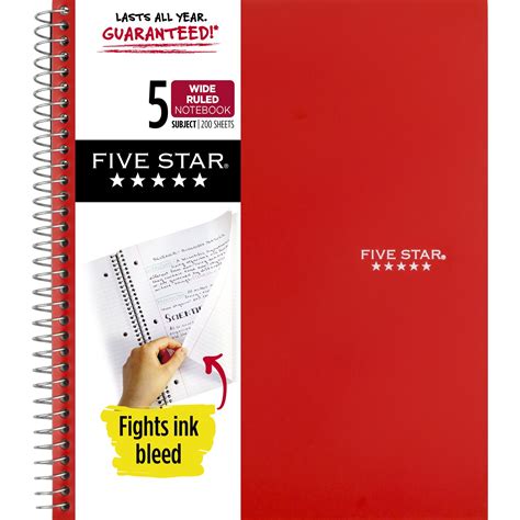 Five star notebooks promo code com : Five Star Spiral Notebook, 3 Subject, College Ruled Paper, 150 Sheets, 11" x 8-1/2", Gray (73625) : Office ProductsFive Star Spiral Notebook, 5 Subject, College Ruled Paper, 200 Sheets, 11" x 8-1/2", Customizable Cover, Lime (38009) Visit the Five Star Store 4