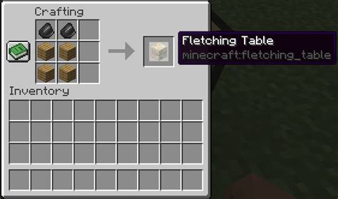 Fletching table minecraft recipe To make a Fletching Table block in Minecraft, players will need Wood Planks and Flint