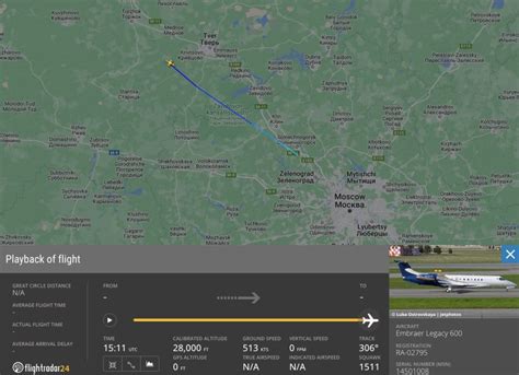 Flightradar24 ra-02795  RA-02795 Wagner Legacy 600 (Prigozhin's Jet) Crashes #23934299