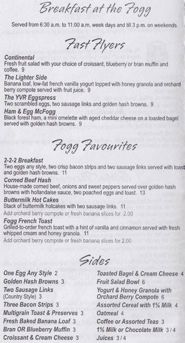 Fogg n suds menu  Fogg 'N' Suds Restaurant & Bar