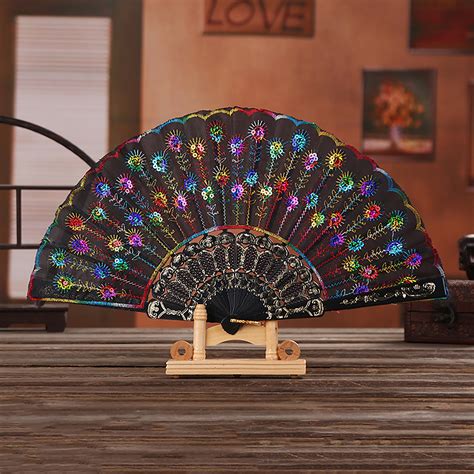 Floral Patterned Hand Fans, Vintage Silk and Japanese Lace Designs with  Bamboo Frames, Handheld Folding Fans Perfect for Weddings, Parties and  Church