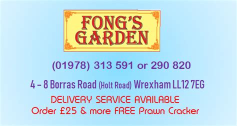 Fongs garden wrexham  You may explore the information about the menu and check prices for Fong's Garden by following the link posted above