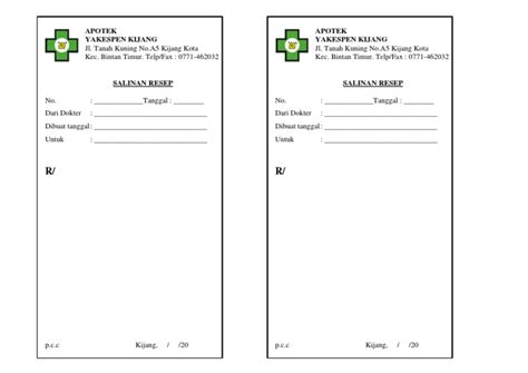 Format copy resep doc  R/ Paracetamol 4 tab PGS q