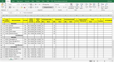 Format stock opname harian  SOP 3