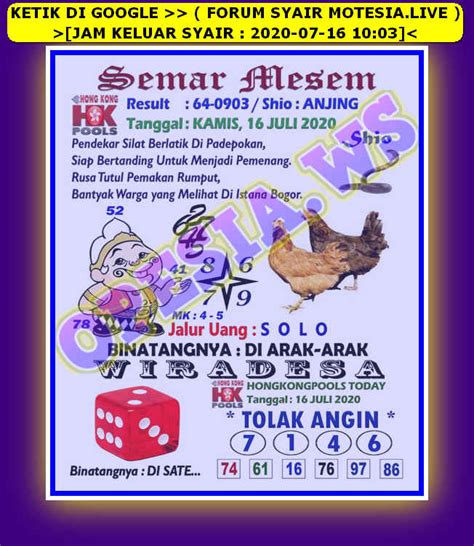 Forum prediksi pak tuntung Forum Prediksi Kode Syair Sydney Lengkap dapat Anda lihat dibawah ini