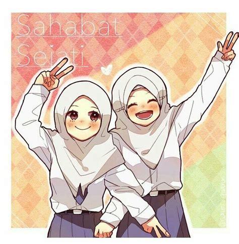 Foto sahabat berdua berhijab  460 gambar kartun muslimah 6 orang hd terbaik gambar 