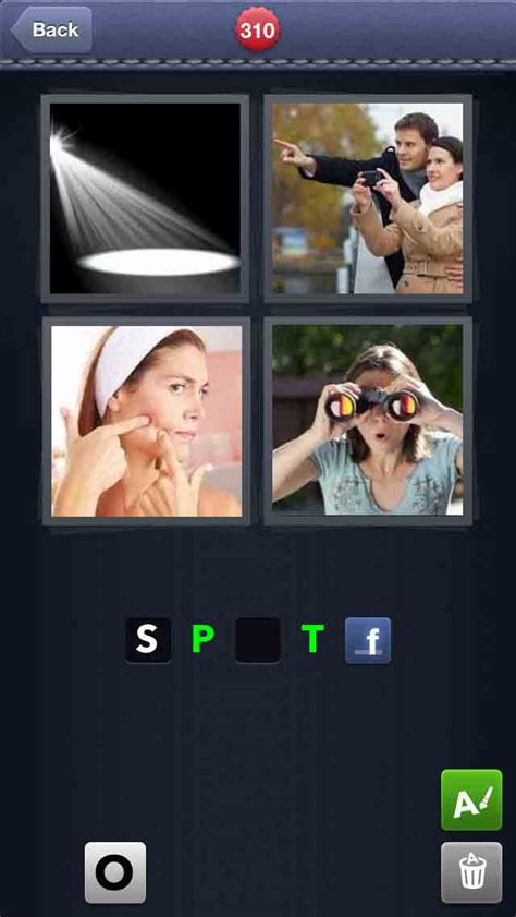 Four pics one word level 310 What's the Word 4 Pics 1 Word answers, cheats, and walkthroughs for all 7 letters levels of 4 Pics 1 Word for iphone, ipad, ipod and android