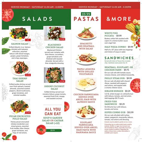 Francesco's ristorante and stone fire pizza menu 