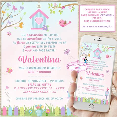 Frases para convite de 1 aninho jardim encantado Convites, lembrancinhas e papelaria personalizada para um Chá de Bebê Jardim Encantado