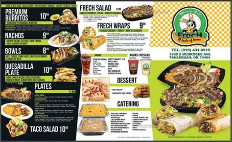 Frech mexican grill menu  7003A Manchester Blvd