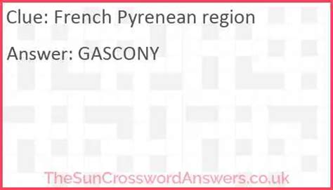 French pyrenean region crossword clue  Click the answer to find similar crossword clues