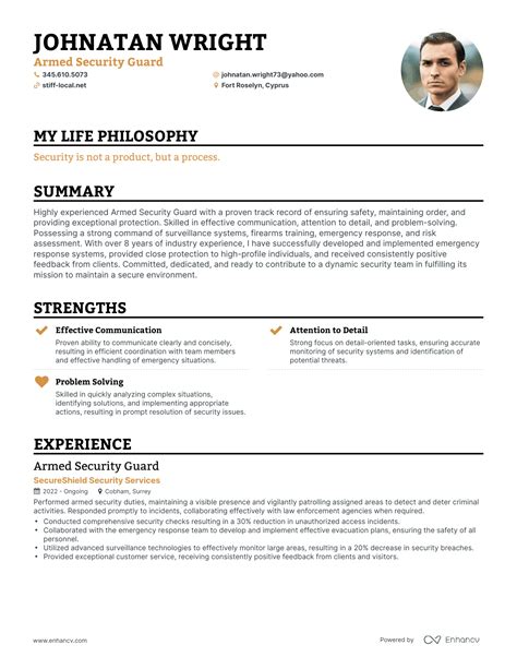 Front desk security guard resume examples 2% of resumes