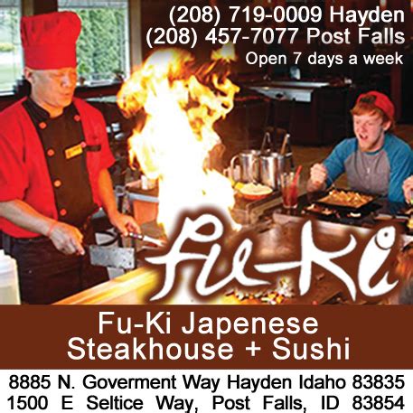 Fuki post falls id  Hibachi grill, Japanese steak house, sushi, Asian Food
