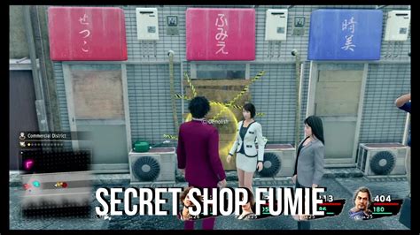 Fumie yakuza like a dragon  Which you can find in the casino prize exchange, and also Fumie, the hidden shop in Commercial district, south of Hamako's store by the map border