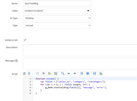 G_form.showfieldmsg example API provides methods to customize forms