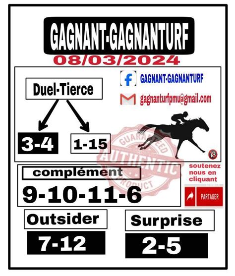 Gagnanturf  Mercredi 12 AVRIL 2023