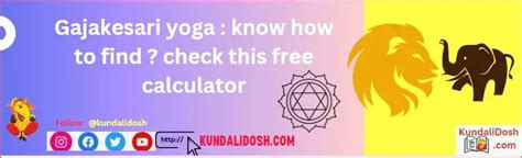 Gajakesari yoga calculator 270° Square (on declination) (Tenth House) When Jupiter is in quadrant 1 st 4 th 7 th and 10 th (Kendra Sanskrit) from Moon then Gaj Kesari yoga takes place as per Vedic astrology