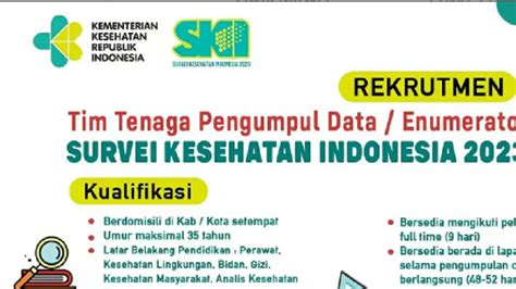 Gaji enumerator ski 2023  SKI tahun 2023 adalah kegiatan pengumpulan data bidang kesehatan berbasis komunitas