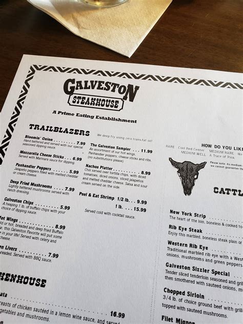 Galveston steakhouse 2 for $22 menu  Burger King