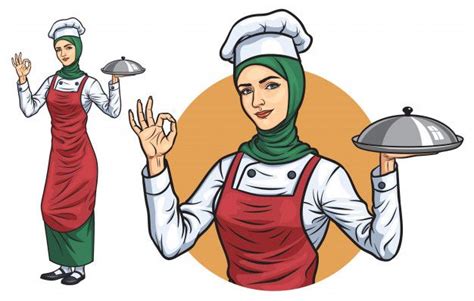 Gambar animasi chef wanita berhijab  Find & Download Free Graphic Resources for Woman Chef Logo