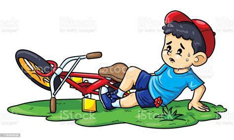 Gambar kartun anak jatuh dari sepeda  / 211