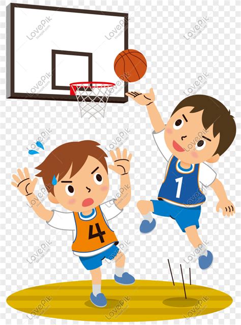 Gambar kartun main basket  format: PSD