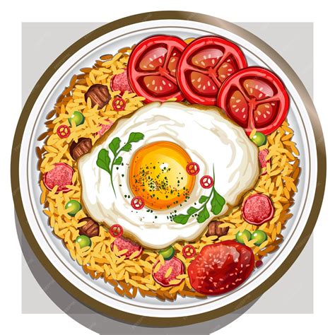 Gambar nasi goreng kartun  PNG 