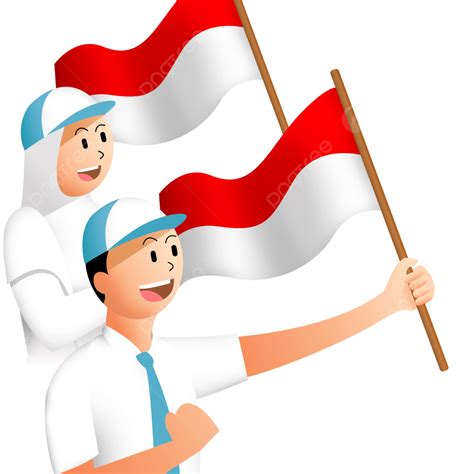 Gambar orang pegang bendera merah putih kartun  Video