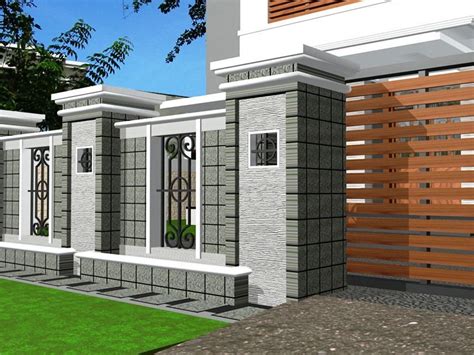 Gambar pagar tembok depan rumah 2021  Model Pagar Rumah Modern Dari Tembok yang Kokoh
