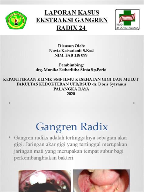 Gangren radix  The pharmacological treatment was