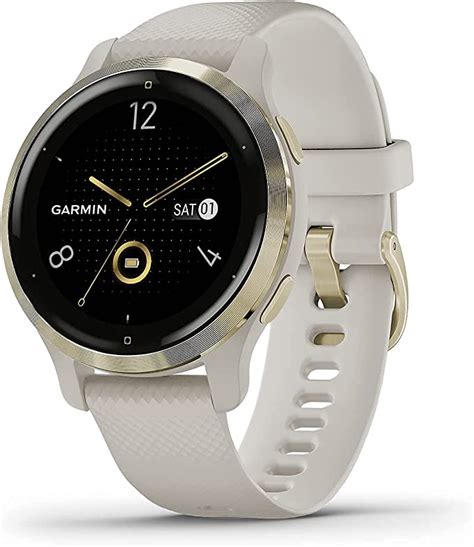 Garmin Venu, GPS Smartwatch with Bright Touchscreen Granite Blue and Silver  (Renewed)