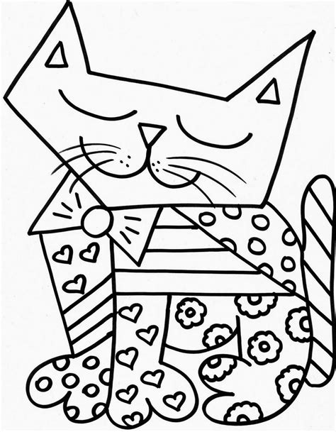 Gato romero britto para colorir  printablecolouringpages