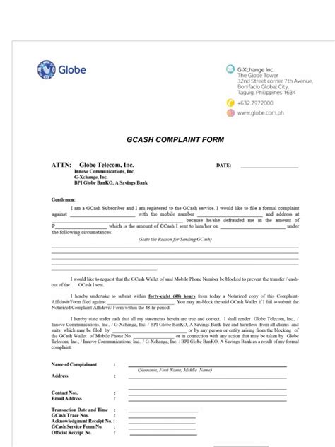 Gcash complaint form 9