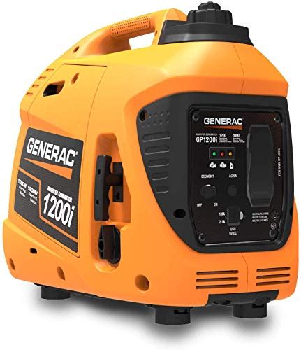 Generac 76711 GENERAC 76711 GP1200i 1200 Watt Portable Inverter Generator Lot #1 Item: b877-3877315 Savage, MNGENERAC 76711 GP1200i 1200 Watt Portable Inverter Generator Lot #1 Item: b789-3850825 Savage, MNGenerac 76711 GP1200i 1200 Watt Portable Inverter Generator, Orange and Black Oiled up and started 2x for 20 minutes to properly break in and ensure function and and maintain carb functionality