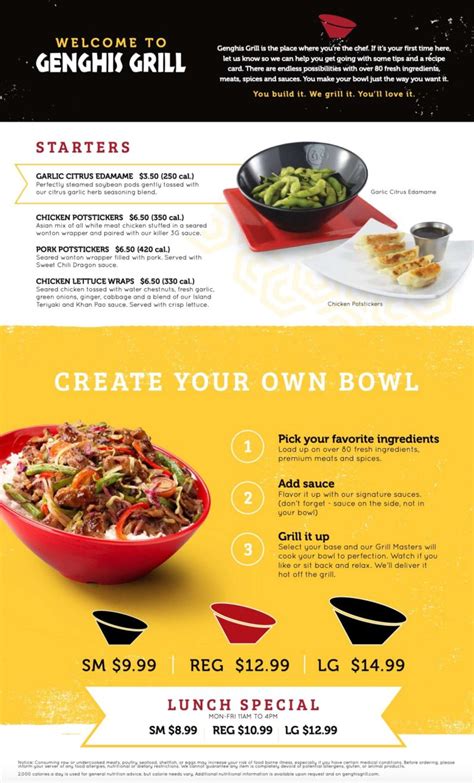 Genghis grill nutrition calculator  Mary Browns