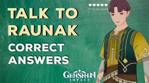 Genshin raunak trust How to get on Raunak's good side