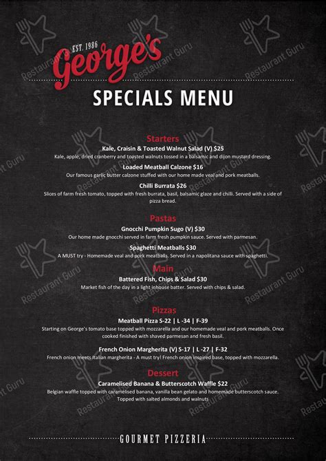 George's pizza castle hill menu  Save