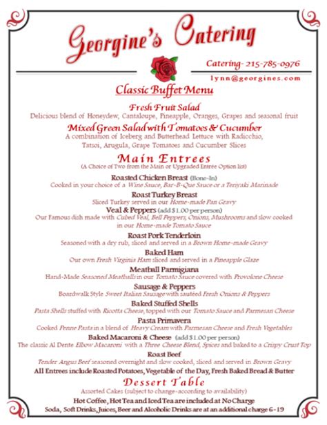 Georgine's menu Croydon Pizza - 808 State Rd