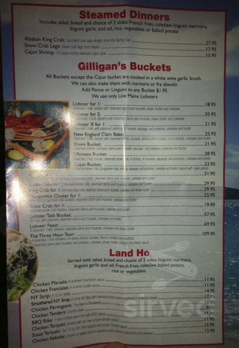 Gilligan's pomona menu Gilligan's Clam Bar & Grill, 366 Route 202, Pomona, NY 10970, Mon - 11:30 am - 9:30 pm, Tue - 11:30 am - 9:30 pm, Wed - 11:30 am - 9:30 pm, Thu - 11:30 am - 9:30 pm, Fri - 11:30 am - 10:30 pm, Sat - 11:30 am -