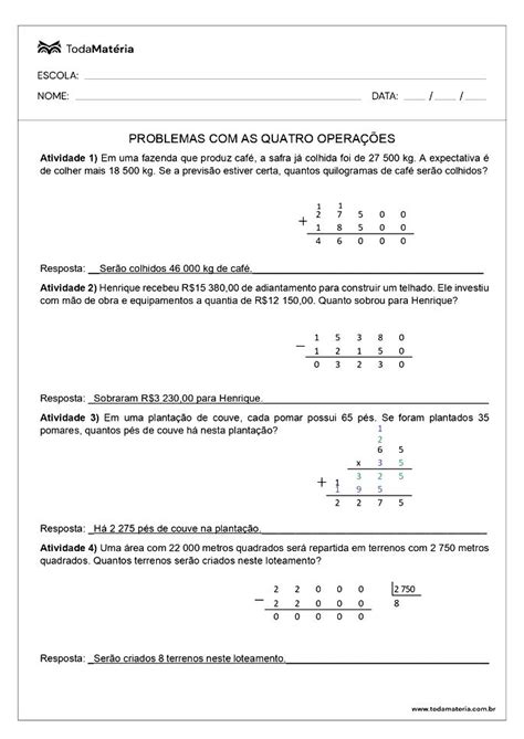 Gincana de matemática com as quatro operações  O aluno da 2º fase do ensino fundamental precisa ter domínio sobre as quatro operações básicas: adição, subtração, multiplicação e divisão, a fim de obter sucesso nos conteúdos subsequentes, pois a partir do 6º ano serão constantemente usadas em situações matemáticas mais complexas