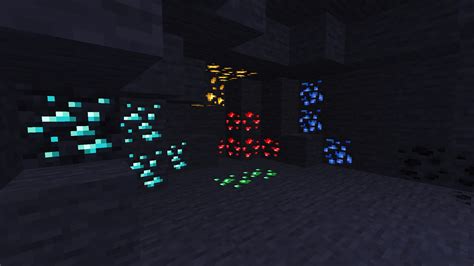 Glow ores texture pack New Glowing Ore MCPE v2