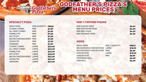 Godfather's pizza ozark menu  Own this business? Learn more about offering online ordering to your diners