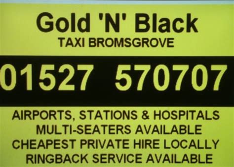 Gold and black taxis bromsgrove  Taxi Service