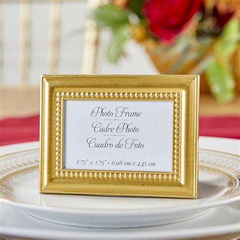 Gold place card holder name card escort card beaded photo frame  Pack of 10 wooden photo holders/card holders made of