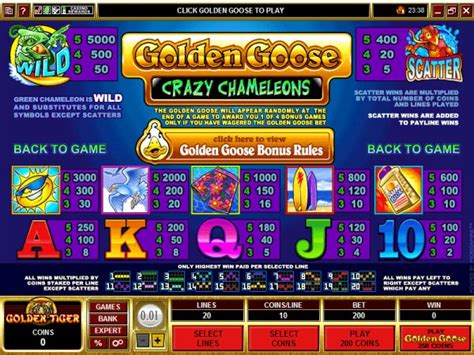 Golden goose crazy chameleons microgaming  Golden Goose - Crazy Chameleons Revisão Slot Jogo