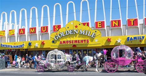 Golden mile blackpool  Blackpool’s famous Golden Mile stretches from the North Pier to the Pleasure Beach and is the undisputed slot capital of Britain